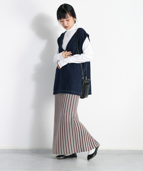 cepo（セポ）の「ストライプニットスカート（スカート・レディース・パープル/サックスブルー・M）」の8枚目の写真