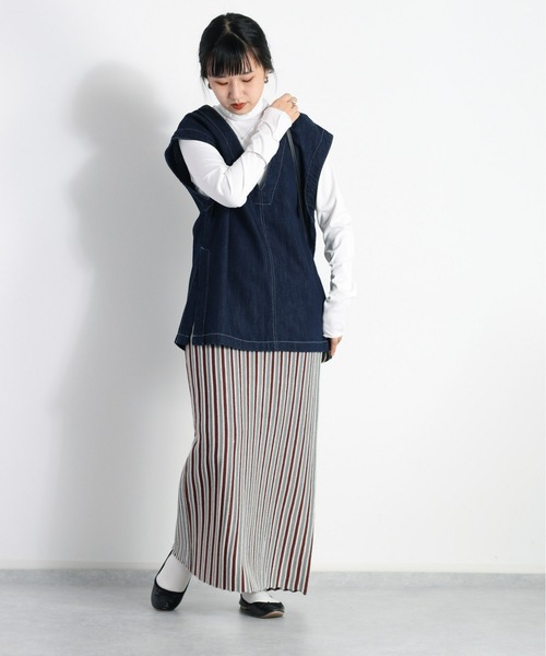 cepo（セポ）の「ストライプニットスカート（スカート・レディース・パープル/サックスブルー・M）」の7枚目の写真