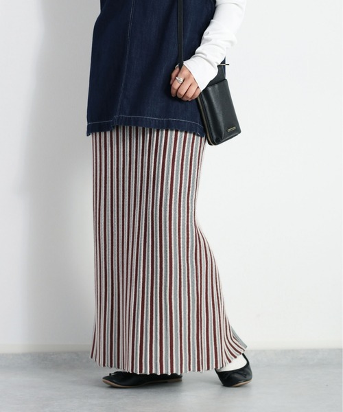 cepo（セポ）の「ストライプニットスカート（スカート・レディース・パープル/サックスブルー・M）」の3枚目の写真