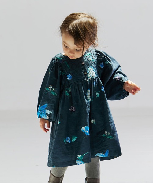 NAOMI ITO（ナオミイトウ）の「【Hommage de NAOMI ITO ナオミイトウ】ギャザースリーブキルトワンピース 70-80cm・80-90cm・90-100cm（ワンピース・キッズ・ネイビー/ブラウン・70-80cm/80-90cm/90-100cm）」の14枚目の写真