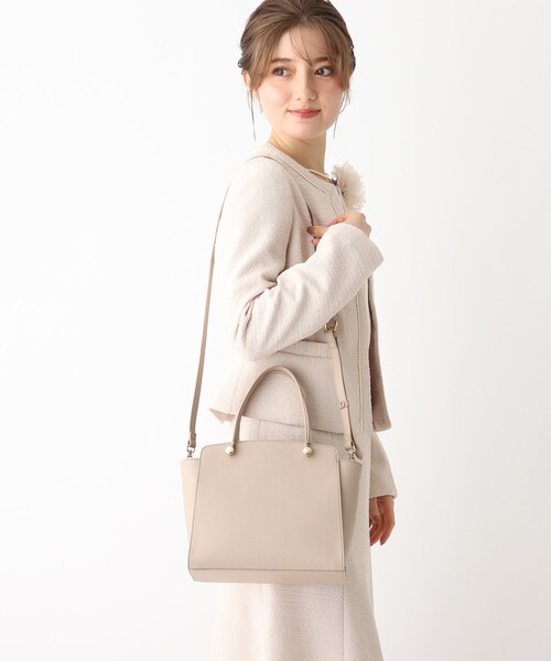 index（インデックス）の「◆スクエアミドルボストンバッグ【2WAY】（ハンドバッグ・レディース・サンドベージュ/ブラック・00）」の8枚目の写真