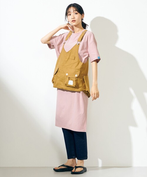 SHARE PARK（シェアパーク）の「【UVカット 】ロゴ半袖カットワンピース（ワンピース・レディース・ベージュ系/ホワイト系/オールドローズ系/ブルー系・SMALL/MEDIUM/X-SMALL）」の13枚目の写真