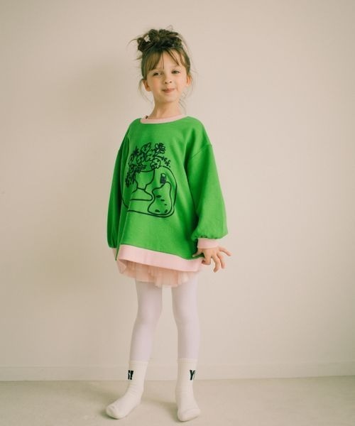 LOWRYS FARM（ローリーズファーム）の「ＬＳＢハッポウプリントプルオーバー　172966（パーカー・キッズ・ブラック/グリーン/アイボリー・150cm/110cm/130cm）」の3枚目の写真