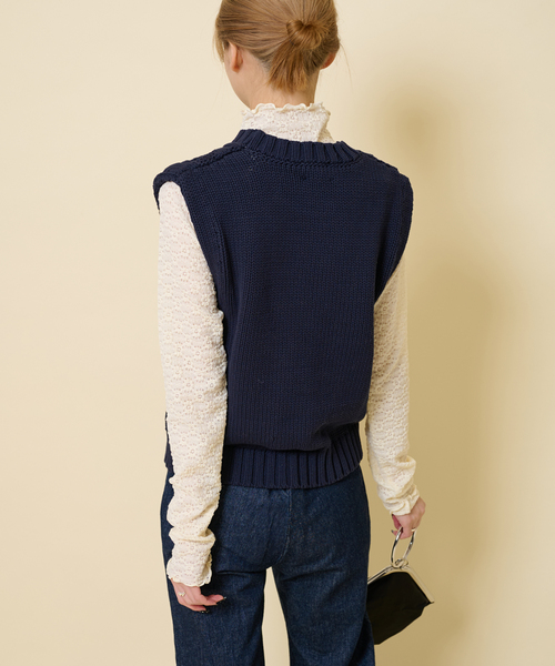 U by SPICK&SPAN(ユーバイスピックアンドスパン)の「【GANNI/ガニー】 コットンロープベスト(ベスト・レディース・ブラック系その他・FREE)」の4枚目の写真