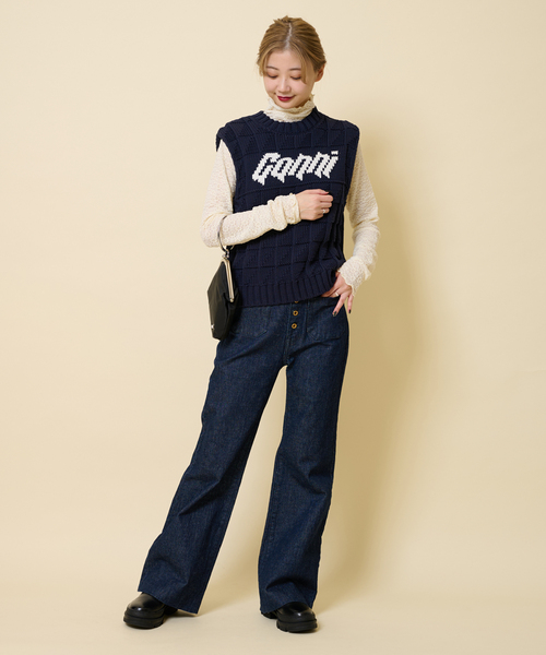 U by SPICK&SPAN(ユーバイスピックアンドスパン)の「【GANNI/ガニー】 コットンロープベスト(ベスト・レディース・ブラック系その他・FREE)」の5枚目の写真