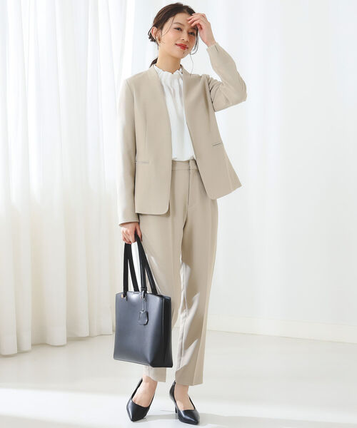【美品】ビーミングバイビームス ノーカラースーツ ストレッチ セットアップ B:MING by BEAMS（ビーミングバイビームス）の「B:MING by BEAMS