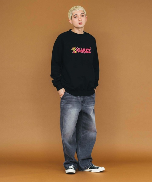 XLARGE（エクストララージ）の「PARTIAL LEOPARD DENIM EASY PANTS（その他パンツ・メンズ・ブラック/ライトインディゴブルー・S/M/L/XL）」の8枚目の写真