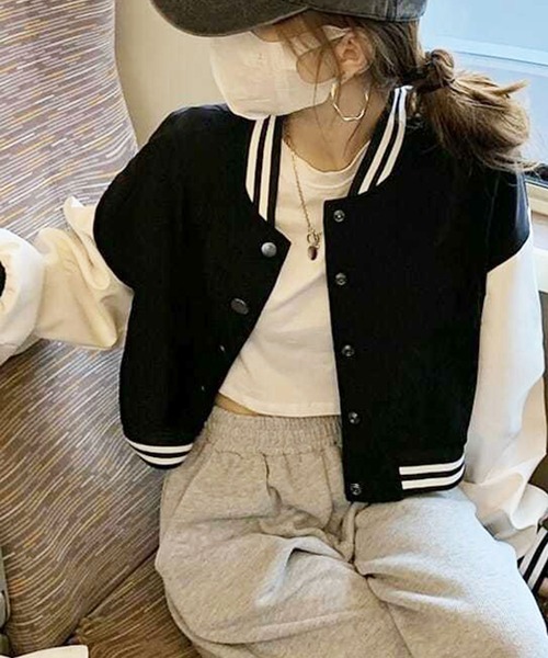 EPICKS（エピックス）の「ショート丈スタジャン（スタジャン・レディース・ブラック・M/XL）」の4枚目の写真