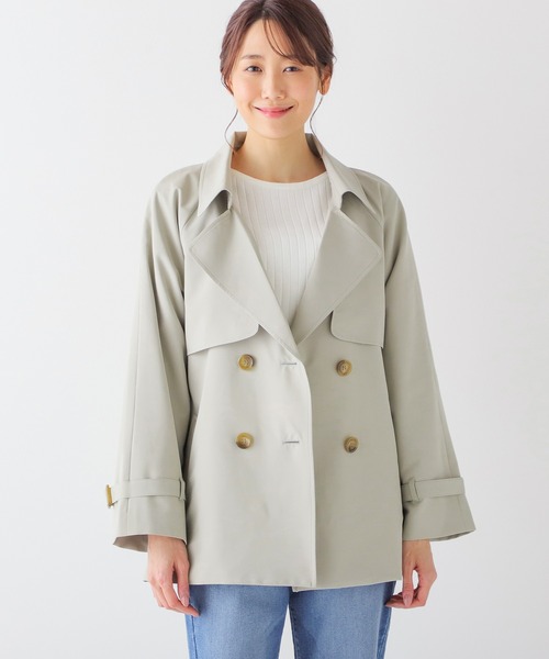 Honeys（ハニーズ）の「撥水加工ハーフ丈トレンチコート（トレンチ