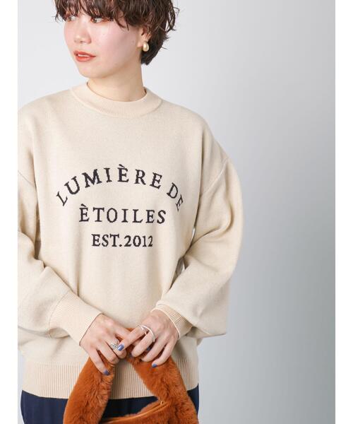 Lugnoncure（ルノンキュール）の「◎EST.2012ロゴジャカードニット（ニット/セーター・レディース・ブラック/グリーン/ベージュ・ﾌﾘ-）」の4枚目の写真