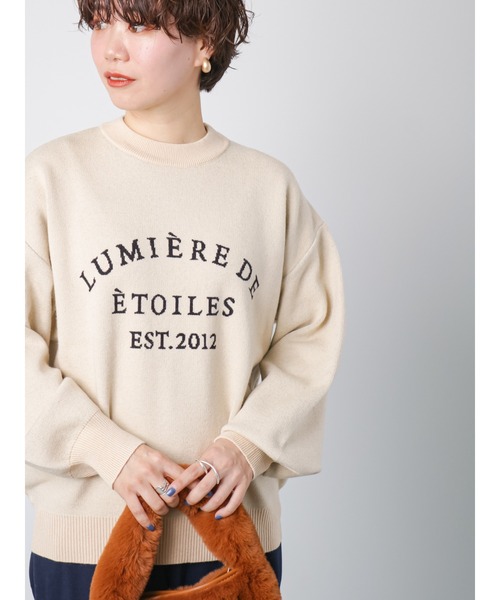 Lugnoncure（ルノンキュール）の「◎EST.2012ロゴジャカードニット（ニット/セーター・レディース・ブラック/グリーン/ベージュ・ﾌﾘ-）」の3枚目の写真