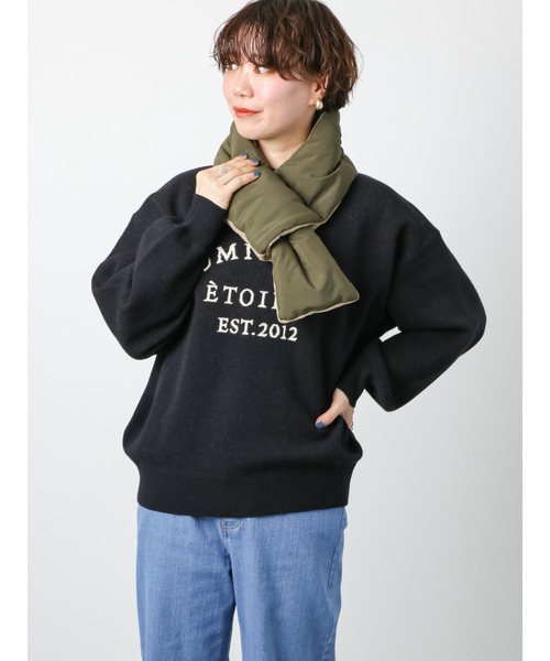 Lugnoncure（ルノンキュール）の「◎EST.2012ロゴジャカードニット（ニット/セーター・レディース・ブラック/グリーン/ベージュ・ﾌﾘ-）」の2枚目の写真