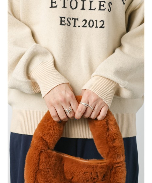 Lugnoncure（ルノンキュール）の「◎EST.2012ロゴジャカードニット（ニット/セーター・レディース・ブラック/グリーン/ベージュ・ﾌﾘ-）」の6枚目の写真