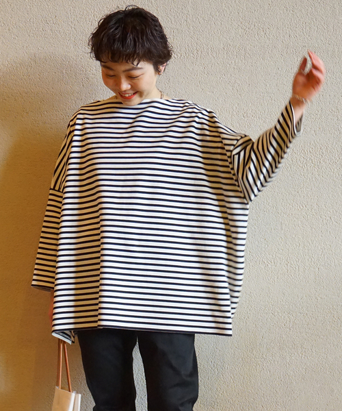 ジャーナルスタンダードラックス ボーダー ボートネックワンピース ボーダー ボートネックプルオーバー（Tシャツ／カットソー