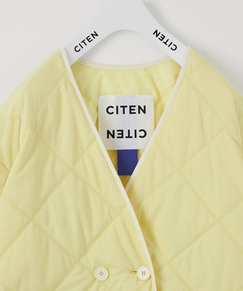 CITEN（シテン）の「＜CITEN＞ノーカラー キルトジャケット（その他アウター・レディース・ライム/オフホワイト・FREE）」の6枚目の写真