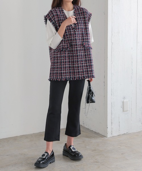 KOBE LETTUCE(コウベレタス)の「バックスリットクロップドパンツ(その他パンツ・レディース・ブラック/ブルー系/ブラウン系・M/S)」の5枚目の写真