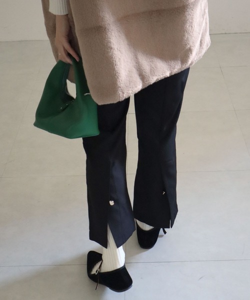KOBE LETTUCE(コウベレタス)の「バックスリットクロップドパンツ(その他パンツ・レディース・ブラック/ブルー系/ブラウン系・M/S)」の7枚目の写真