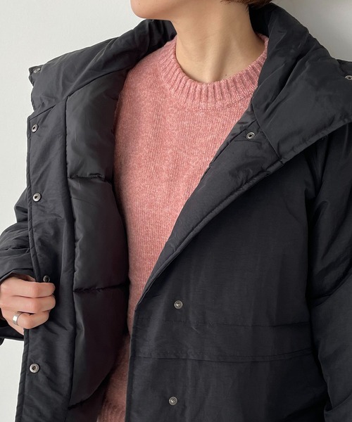 210nouve（トゥージュヌーブ）の「ベルト付きスタンドカラーフェイクダウンジャケット（ダウンジャケット/コート・レディース・ブラック/ライトカーキ/アイボリー・FREE）」の18枚目の写真