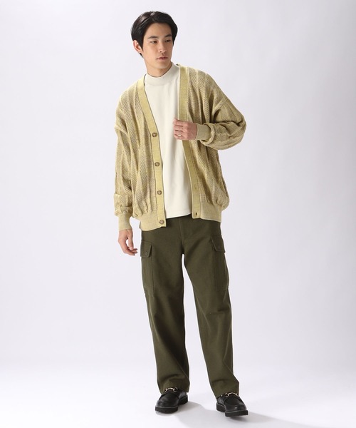 niko and...（ニコアンド）の「三杢透かしニットVネックカーディガン（カーディガン/ボレロ・メンズ・ネイビー/イエロー/アイボリー・MEDIUM/LARGE）」の14枚目の写真