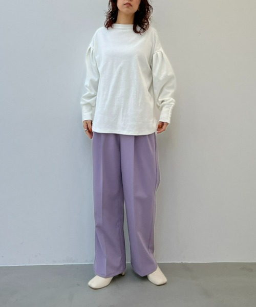 y/m by misato（イムバイミサト）の「スリーブボタンカットトップス（Tシャツ/カットソー・レディース・ホワイト/ブラック・FREE）」の21枚目の写真