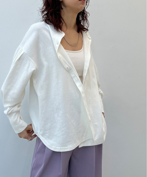 y/m by misato（イムバイミサト）の「スリーブボタンカットトップス（Tシャツ/カットソー・レディース・ホワイト/ブラック・FREE）」の7枚目の写真