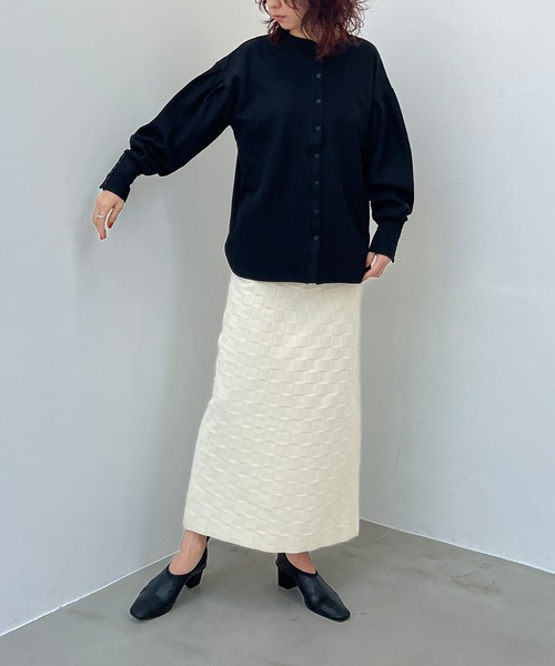 y/m by misato（イムバイミサト）の「スリーブボタンカットトップス（Tシャツ/カットソー・レディース・ホワイト/ブラック・FREE）」の14枚目の写真