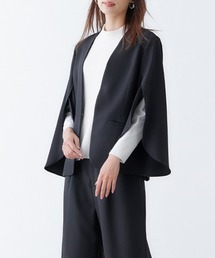 7days Life Styling（セブンデイズライフスタイリング）の「【セットアップ対応・洗える】ケープ風ジャケット（上下別売・変り織リスピィシリーズ）（スーツジャケット）」
