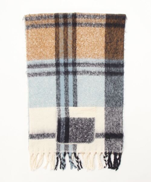 Actually（アクチュアリー）の「ボリューム ポケットショール（ストール/ショール・レディース・ブラウン/レッド/イエロー/ブルー・フリー）」の3枚目の写真