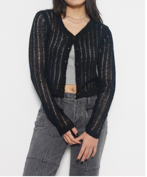 lagua gem ケーブルファーニットブルゾン ブラック黒 ラグアジェムy2k