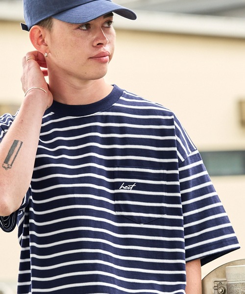 HECT】Big Border S/S Tee / ビッグシルエットボーダー半袖T