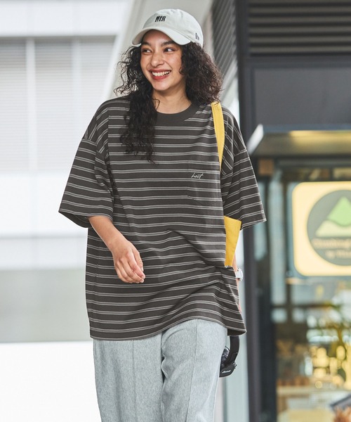 HECT】Big Border S/S Tee / ビッグシルエットボーダー半袖Tシャツ（T