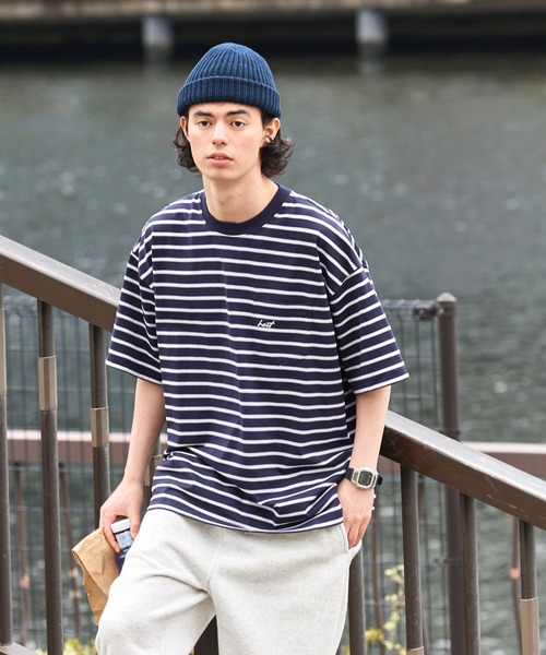 HECT】Big Border S/S Tee / ビッグシルエットボーダー半袖Tシャツ（T