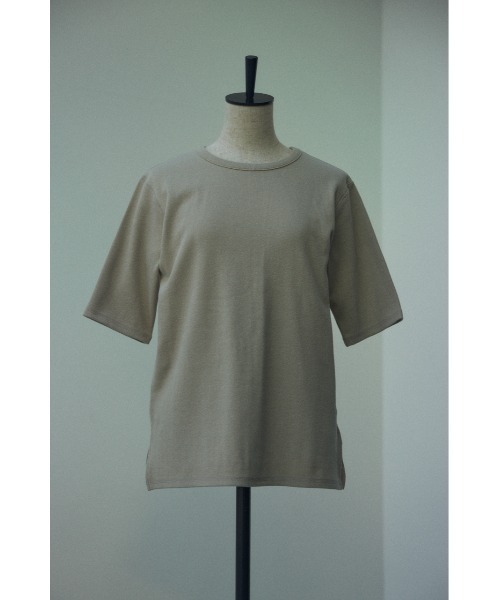 BLACK BY MOUSSY（ブラックバイマウジー）の「half sleeve t-shirt(ハーフスリーブティシャツ)（Tシャツ/カットソー・レディース・ベージュ/ネイビー/オフホワイト/レッド系・FREE）」の2枚目の写真