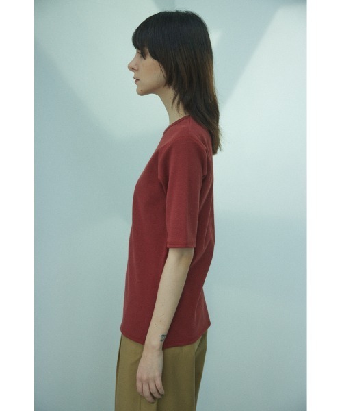 BLACK BY MOUSSY（ブラックバイマウジー）の「half sleeve t-shirt(ハーフスリーブティシャツ)（Tシャツ/カットソー・レディース・ベージュ/ネイビー/オフホワイト/レッド系・FREE）」の22枚目の写真