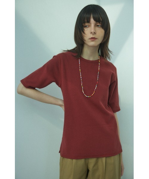 BLACK BY MOUSSY（ブラックバイマウジー）の「half sleeve t-shirt(ハーフスリーブティシャツ)（Tシャツ/カットソー・レディース・ベージュ/ネイビー/オフホワイト/レッド系・FREE）」の15枚目の写真