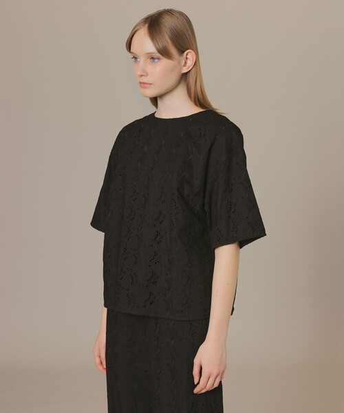 MACKINTOSH LONDON（マッキントッシュ ロンドン）の「コットンレースブラウス（シャツ/ブラウス・レディース・ブラック・38）」の4枚目の写真