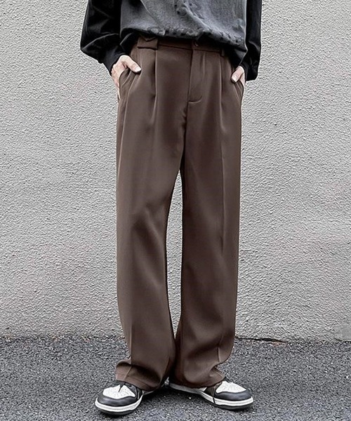 Anchor Smith（アンカー スミス）の「ダブルタック セミワイド コインポケットデザインスラックスパンツ（スラックス・メンズ・ブラウン/ブラック/ダークネイビー/チャコール/アイボリー・L/M/XL）」の13枚目の写真