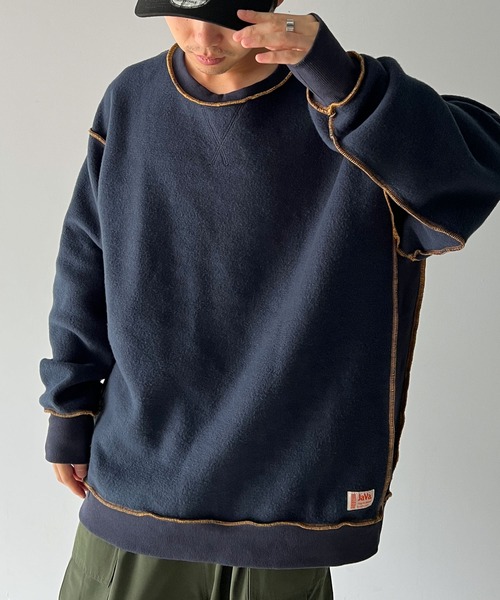 Java（ジャバ）の「《Java ジャバコラボ》ユニセックス2wayリバーシブル裏起毛×キルティング切替プルオーバー（スウェット・メンズ・カーキ/ブラック/ネイビー・XX-LARGE/SMALL/X-LARGE/LARGE/MEDIUM）」の13枚目の写真