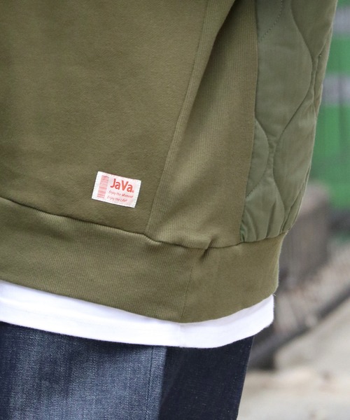 Java（ジャバ）の「《Java ジャバコラボ》ユニセックス2wayリバーシブル裏起毛×キルティング切替プルオーバー（スウェット・メンズ・カーキ/ブラック/ネイビー・XX-LARGE/SMALL/X-LARGE/LARGE/MEDIUM）」の19枚目の写真