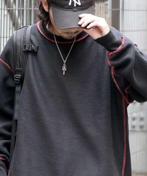 Java（ジャバ）の「《Java ジャバコラボ》ユニセックス2wayリバーシブル裏起毛×キルティング切替プルオーバー（スウェット・メンズ・カーキ/ブラック/ネイビー・XX-LARGE/SMALL/X-LARGE/LARGE/MEDIUM）」の4枚目の写真