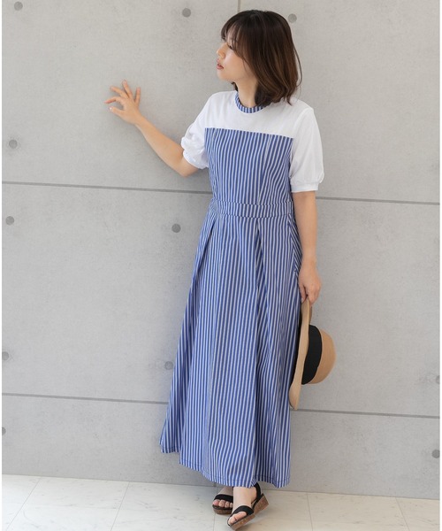 ルネ♡ストライプワンピース PREFERIR（プレフェリール）の「ストライプ カットソー コンビ