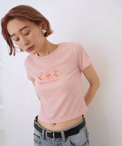 SLOBE citron.(スローブシトロン)の「SLOBE citron. Petit TEE(Tシャツ/カットソー・レディース・アイボリー/ピンク・FREE)」の7枚目の写真