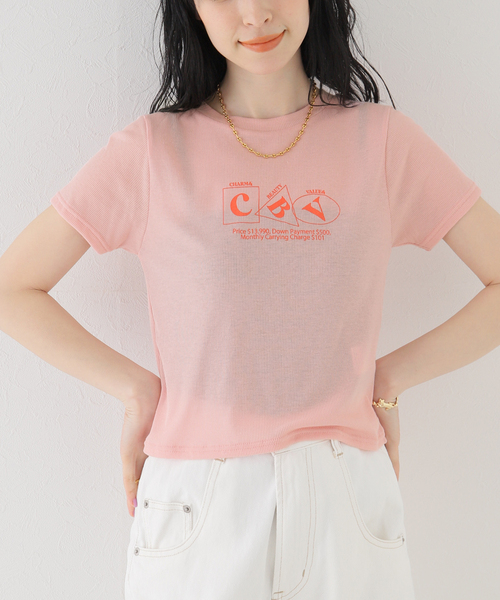 SLOBE citron.(スローブシトロン)の「SLOBE citron. Petit TEE(Tシャツ/カットソー・レディース・アイボリー/ピンク・FREE)」の14枚目の写真