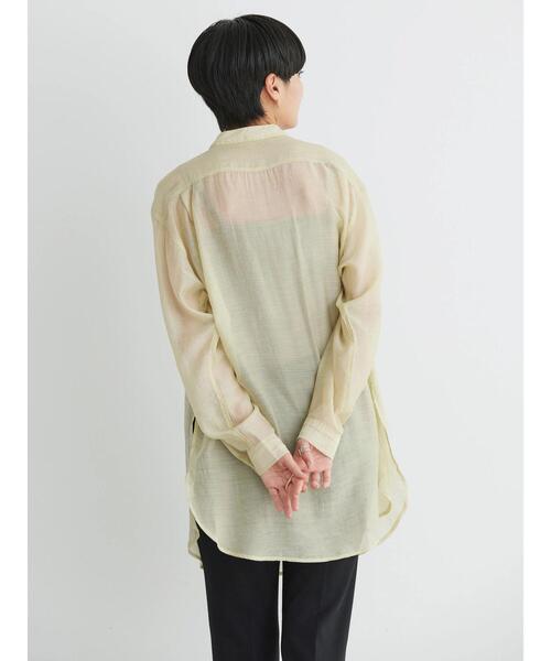 AMERICAN HOLIC(アメリカンホリック)の「シアーバンドカラーチュニック(シャツ/ブラウス・レディース・ライトベージュ・L/M)」の10枚目の写真