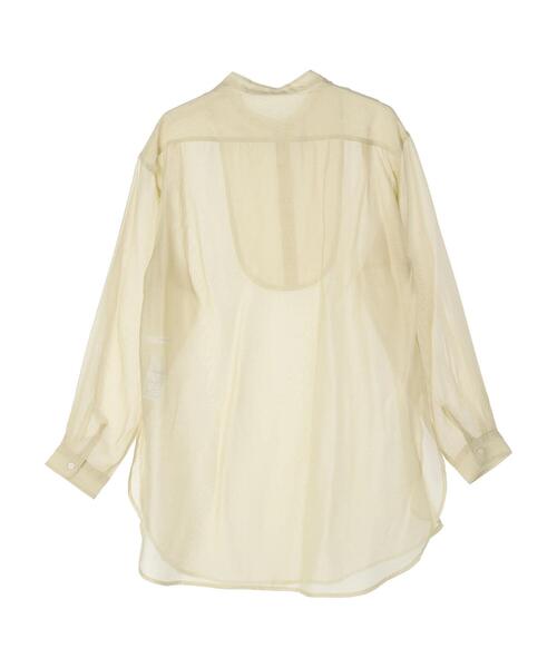 AMERICAN HOLIC(アメリカンホリック)の「シアーバンドカラーチュニック(シャツ/ブラウス・レディース・ライトベージュ・L/M)」の14枚目の写真
