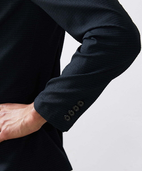 MICHEL KLEIN HOMME (ミッシェルクランオム)の「メッシュサッカージャケット(テーラードジャケット・メンズ・ネイビー・LARGE/MEDIUM/X-LARGE)」の7枚目の写真