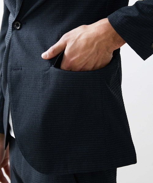 MICHEL KLEIN HOMME (ミッシェルクランオム)の「メッシュサッカージャケット(テーラードジャケット・メンズ・ネイビー・LARGE/MEDIUM/X-LARGE)」の8枚目の写真