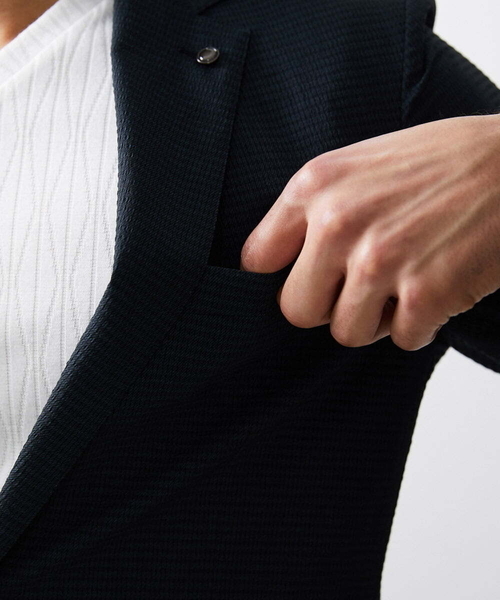 MICHEL KLEIN HOMME (ミッシェルクランオム)の「メッシュサッカージャケット(テーラードジャケット・メンズ・ネイビー・LARGE/MEDIUM/X-LARGE)」の9枚目の写真