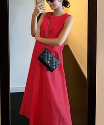 シワになりにくい Aラインコットンタッチワンピース