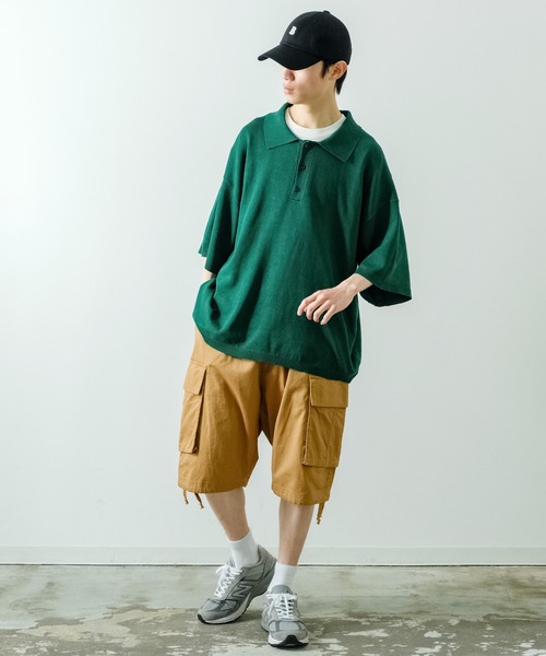 NULL（ヌル）の「【NULL】ニット素材 半袖 ポロシャツ（ポロシャツ・メンズ・ホワイト/ブラック/ブルーグレー/グリーン/モカ・MEDIUM/LARGE）」の21枚目の写真